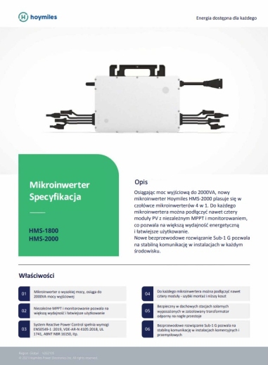 Mikroinwerter HMS-1800 HMS-2000