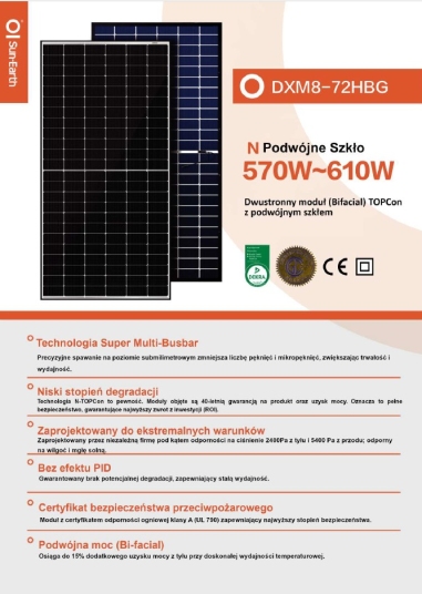 Sun-Earth moduł 570W-610W